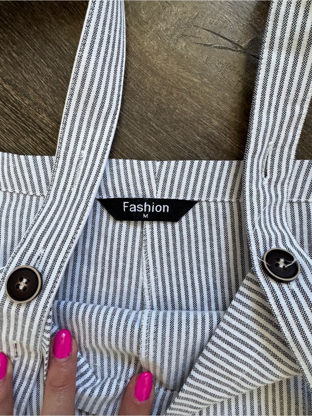 Pretty Garden Blue White Striped Cropped Wide Leg Overall Jumpsuit Cotton Size M - Picture 9 of 12